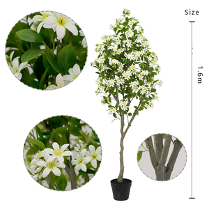 Jazmín Artificial de Alta Calidad con Flores Blancas de Plástico, Hojas Artificiales Realistas, 160 cm de Altura, Personalizable - Product Image 2