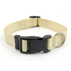 Adjustable Nylon <b>Dog</b> <b>Collar</b> Solid Color Buckle Closure Simple Style All Seasons for <b>Dogs</b> - Product Image 1