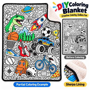 DIY Coloring Blanket for Kids Adults Color Your Own with <b>Washable</b> <b>Markers</b> Custom Pattern Velvet Machine <b>Washable</b> Gift - Product Image 6
