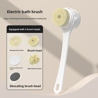 Nouvelle brosse de bain électrique rotative à affichage numérique et long manche, pour le dos, éliminant la saleté et les peaux mortes, entièrement automatique