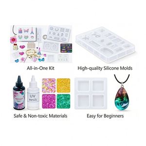 Kit de Resina para Creación de Joyería Artística, Resina Transparente de Curado Rápido, Moldes de Silicona con Luz UV para Manualidades, Llavero MODELO - Product Image 3