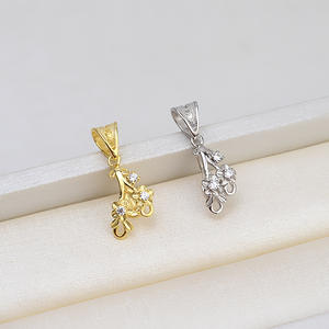 Colgante de Plata S925 Hecho a Mano Wenchi con Diseño Barroco de 3 Flores, Accesorio de Montura Vacía para Collar de Perlas, Fornituras de Joyería DIY para Mujer, China - Product Image 2