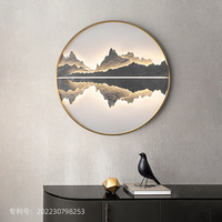 Ligne Tianshui, nouveau fond chinois, lampe de peinture murale, salon de thé, paysage zen, applique murale rock