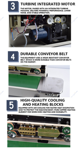 Selladora de Bolsas de Plástico de Película Duradera 900, Máquina Selladora de Embalaje de Alimentos de Alta Productividad con Cinta Transportadora Continua Eléctrica Automática - Product Image 5