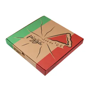 Wholesales Corrugated kraft paper cardboard color printing disposable food grade 8" 10" 12" 14" 16" 18" 20" pizza box