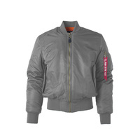 Blouson d'aviateur à fermeture éclair OEM veste d'hiver personnalisée réversible à la mode veste de vol décontractée mince et enduite courte teinte unie