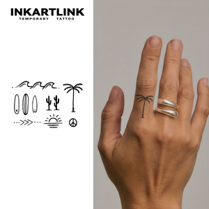 Tatuaje Temporal de Verano Personalizado con Diseño Herbal, Resistente al Agua, de Larga Duración (15 Días), Arte Corporal Semipermanente para <span class=keywords><strong>Dedos</strong></span>, Manos, Mujeres y Hombres - Product Image 1