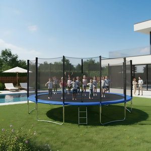 Trampoline de fitness pliable de qualité commerciale de 16 pieds pour enfants et adultes, grand modèle en PVC avec protection, durable, pour l'extérieur, pour le sport, pour filles et garçons - Product Image 1
