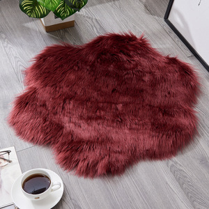 Tapis rond en fausse fourrure de couleur unie, antidérapant, pour salon, chambre à coucher, bureau, usage domestique, diamètre 120cm, doux, chaud et décoratif - Product Image 4