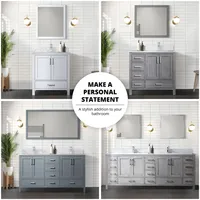 Meilleur prix Guanda, meuble-lavabo de salle de bain moderne blanc de 60 pouces, écologique, avec dessus en quartz artificiel, double vasque, garantie 1 an