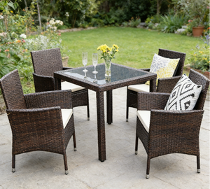Ensemble de meubles de jardin en rotin, comprenant une table et des chaises en rotin, adapté à une <span class=keywords><strong>terrasse</strong></span> ou à un jardin - Product Image 2