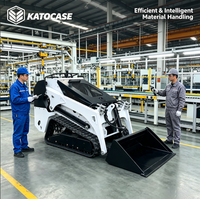 PENGIRIMAN GRATIS KATOCASE China 0.4ton Mesin Diesel Kubota Crawler Mini Skidsteer Loader 0.2m Bucket Motor Pompa Putar Cepat
