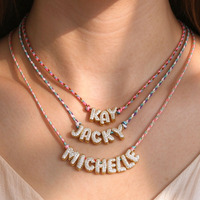 Collier personnalisé avec pendentif lettre en zircon plaqué or 18 carats, cordon tressé coloré, style bohème, pour femme, cadeau de bijoux