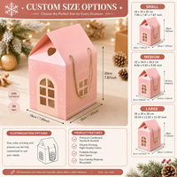 Caja de Embalaje Creativa Personalizada para Navidad, Caja de Regalo Portátil con Ventanas Visibles, Patrones Impresos a Color y Logotipo