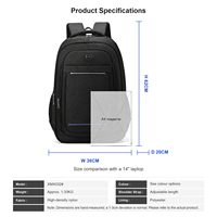 Sac à dos pour ordinateur portable Oxford imperméable multi-compartiments, durable, avec ceinture à coussin d'air, grande capacité pour les voyages d'affaires et le quotidien