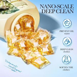 SADOER Fresia OEM Etiqueta Privada cápsulas de detergente para ropa fragancia duradera Suaviza la ropa lavado cuentas de Gel de limpieza - Product Image 2