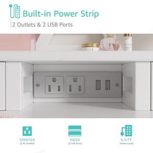Table de maquillage moderne minimaliste <span class=keywords><strong>avec</strong></span> <span class=keywords><strong>miroir</strong></span> LED blanc <span class=keywords><strong>et</strong></span> rangement pour chambre à coucher, petit espace - MDF, intensité réglable, fixation au sol - Product Image 5