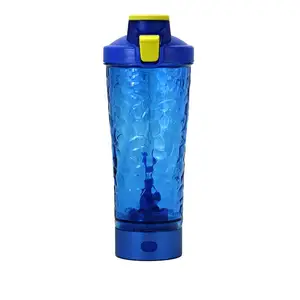 زجاجة خلط مشروب البروتين الرياضية المحمولة خلاط الأزرق البلاستيك الكهربائية زجاجات مياه