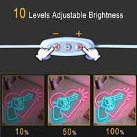 Neonawall En gros Enseigne néon LED personnalisée en forme de cœur, flexible USB, à fixer au mur, pour décoration murale de mariage, fête, maison, café