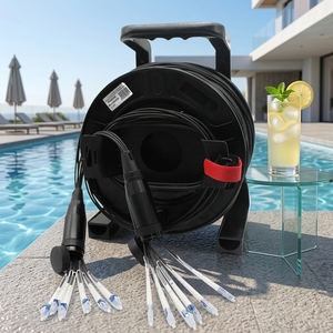 Cable de Fibra Óptica Retráctil Táctico Portátil de 8 Hilos OM4 MPO LC con Tapa Protectora para <span class=keywords><strong>Video</strong></span>, TV, Medios, Transmisiones y Eventos - Product Image 1