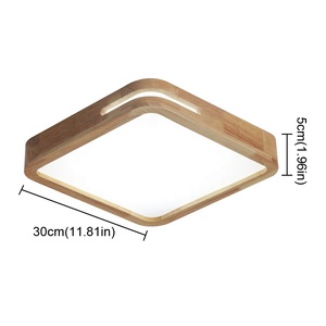 家用公寓办公室用亚克力木质设计的智能铁吸顶灯可变三色灯具 - Product Image 2