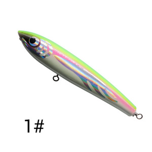 Leurre de pêche en bois, leurre popper en bois fait à la main, appâts en bois, matériel de pêche en mer pour la pêche au bar rayé, au thon, à la pêche au gros gibier - Product Image 4