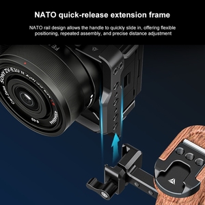 PULUZ Jaula para cámara de aleación de aluminio con protección completa para <span class=keywords><strong>Sony</strong></span> <span class=keywords><strong>ZV</strong></span>-E10 II / <span class=keywords><strong>ZV</strong></span>-E10M2, para vlogging, con roscas de <span class=keywords><strong>1</strong></span>/4 y soporte de zapata fría - Product Image 4