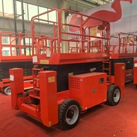 Plateforme élévatrice à ciseaux électrique tout-terrain, plateforme de travail aérien mobile pour chantier, entrepôt, entretien extérieur