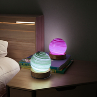 Veilleuse LED à illusion de lune lumineuse Enfants Personnalisés 3D USB Mini Glass Modern Switch Control Plug-In Warm Bedroom Living Room