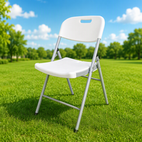 Ensemble de chaises et table pliantes d'extérieur, meubles de jardin en plastique imperméables portables pour événements