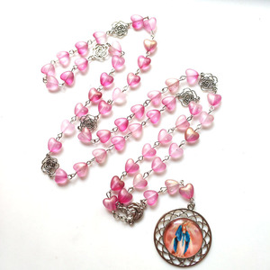 Collier Chapelet <span class=keywords><strong>Rose</strong></span> <span class=keywords><strong>Rose</strong></span> <span class=keywords><strong>Coeur</strong></span> Charmes Sept Chapelets Chagrin Femmes Miraculeuse Vierge <span class=keywords><strong>Marie</strong></span> <span class=keywords><strong>Coeur</strong></span> Chapelets Catholique Gits - Product Image 1