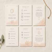 Carte d'instructions de soin pour bijoux de luxe personnalisés, en papier texturé, double face, pour emballage de marque de bijoux