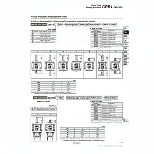 Équipement électrique d'actionneur rotatif CRB1LW50-180S pneumatique SMC - Product Image 1