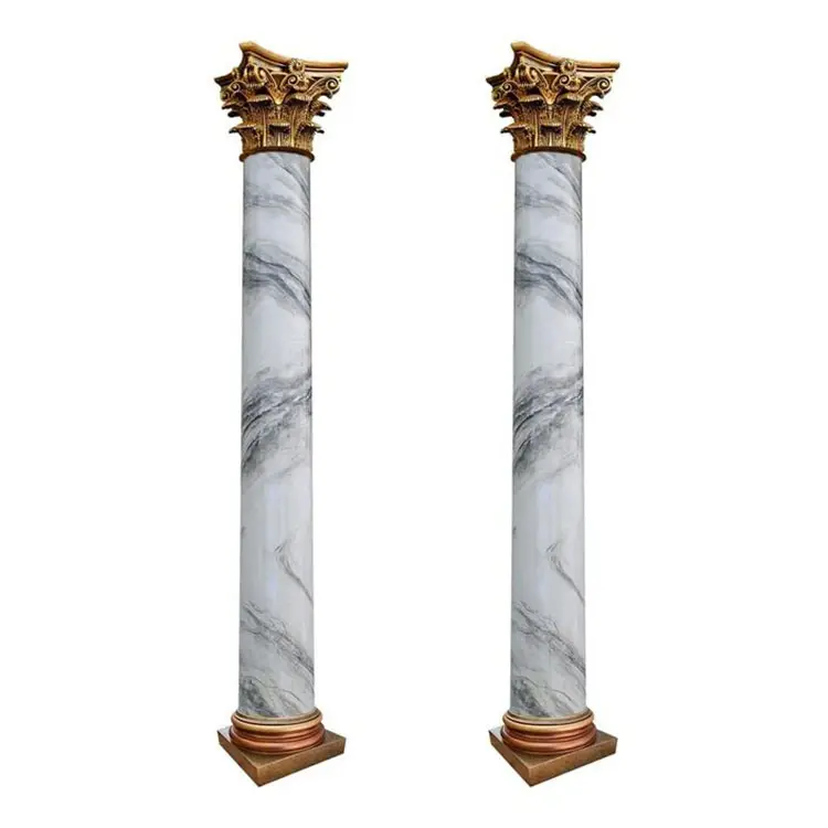 豪華な庭の装飾的な手彫りの天然石の柱大理石のローマの柱