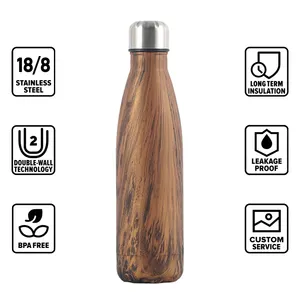 Boccetta sottovuoto a doppia parete a forma di Cola 350ml 500ml 750ml botellas para agua isolata in acciaio inossidabile 304 logo personalizzato della bottiglia d'acqua