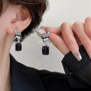 Customized Professional Design Personalized Fashion Drop Butterfly Earrings Geometric Diamond <b>Studded</b> <b>Silver</b> Plated Jewelry for - Product Image 1