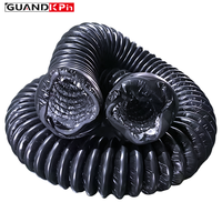 Tuyau flexible isolé anti-condensation de 6 pouces (160 mm) avec gaine en PVC noir, tuyau flexible acoustique pour climatiseur central HVAC