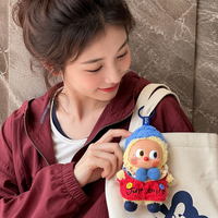 Porte-clés en peluche Rainbow Bean Ding, pendentif doux, breloque de sac en fourrure, jouet cadeau pour enfants