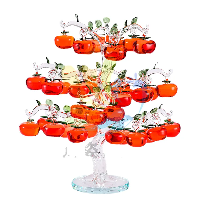 Explosive spot wholesale everything goes well crystal glass crafts persimmon tree study desktop living room home decoration