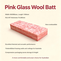   Isolation en laine de verre rose certifiée Or pour murs et plafonds intérieurs, 73% de laine de verre recyclée, isolation en laine de verre rose R20