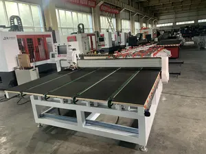 CNC Machine Cut Glass Stone Mirror Processing Machinery With Engraving Belt Convey Juren Factory Cutting Table