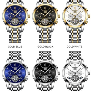 Montre-bracelet mécanique automatique de luxe POEDAGAR en acier inoxydable, tourbillon, montre pour homme, étanche, lumineuse, montres pour hommes d'affaires - Product Image 5