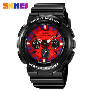 Skmei Sport Watch Digital World Time Waterproof Men's Outdoor Watch With Led Flashlight Tpu Strap - Product Image 5