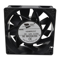 Ventilateur axial à pales en plastique étanche IP67 92x92x38mm 12V/24V DC avec roulement à billes pour refroidissement d'air, OEM ODM pour serveur, CE ROHS
