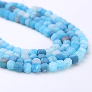 อัญมณีธรรมชาติสำหรับทำเครื่องประดับ หินเจียระไนทรงเหลี่ยมแบบหลวม 2227-ไพไรต์สีทองและอาเกตสีน้ำเงิน คุณภาพดี ขนาด 3 มม. 8 มม. - Product Image 5