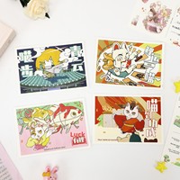 Carte postale artistique créative en papier de soie, avec procédé concave, pour messages écrits à la main, petite, claire, nouvelle couleur, valeur, cadeau, bénédiction, festival chinois