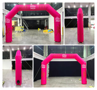 Arco Inflable Publicitario Personalizado, Arco Inflable Resistente al Viento de Tela Oxford Magenta, Arco Inflable para Línea de Meta