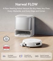 Робот-пылесос Narwal Flow Wet с мощным всасыванием 22000 Па, ИИ-системой предотвращения препятствий, функцией мытья полов FlowWash и планированием уборки для дома