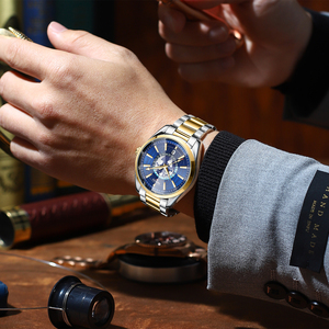 Reloj Nibosi 2700 de Nuevo Diseño con Patrón de la Tierra, Luminoso, de Acero Inoxidable y Cuarzo <span class=keywords><strong>para</strong></span> <span class=keywords><strong>Hombre</strong></span> - Product Image 5