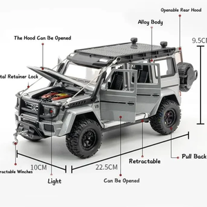 รถโมเดล BRA-BUS G550 4x4 ผลิตจากโลหะ ขนาด 1:24 รถ SUV หรูหราแบบออฟโรด ของสะสม ตกแต่งภายในอย่างละเอียด ขนาด 208 ซม. ขับเคลื่อนด้วยแรงเสียดทาน - Product Image 3